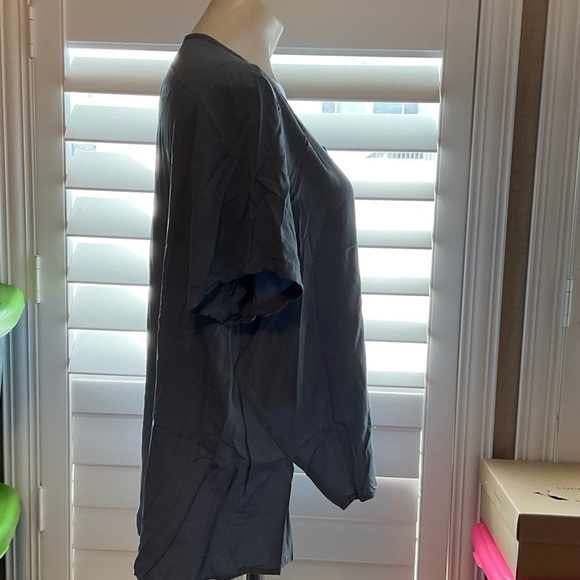 SHEIN Charcoal V-Neck Blouse - Picture 3 of 12